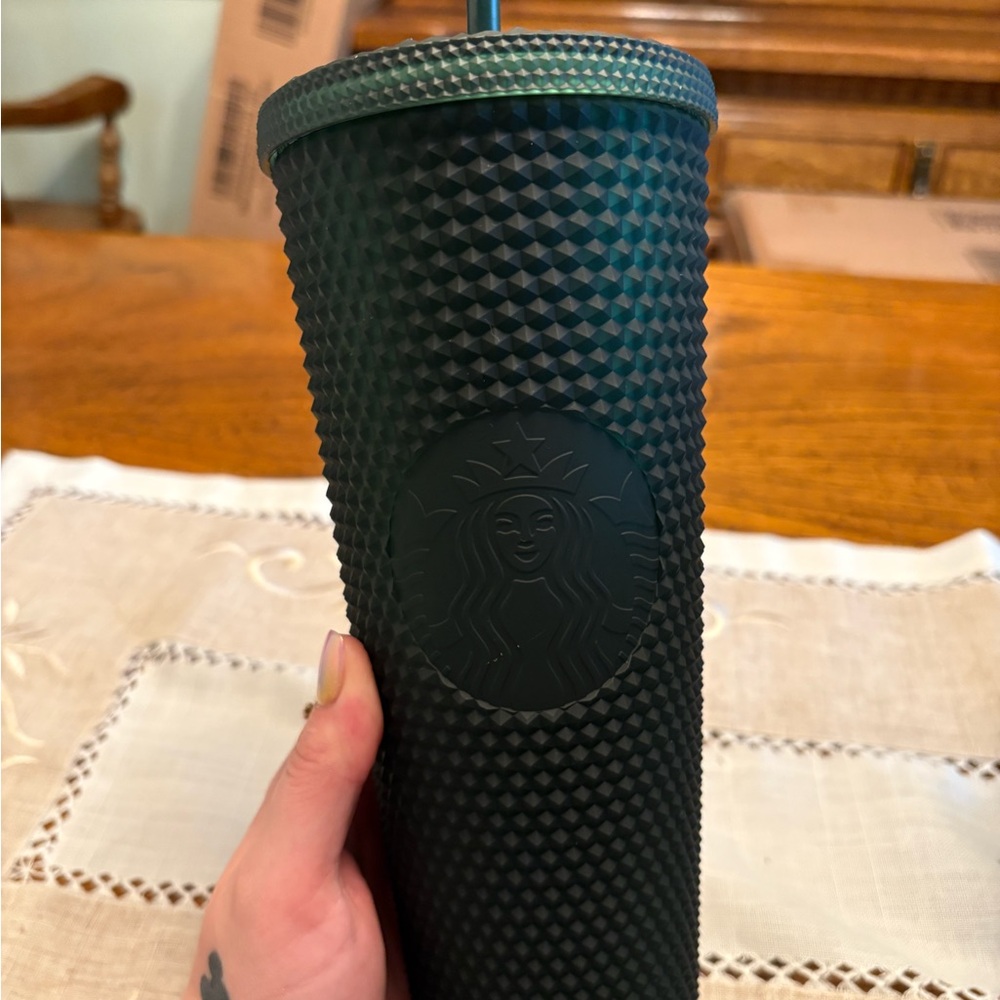 Starbucks Matte Dark Green Textured Tumbler